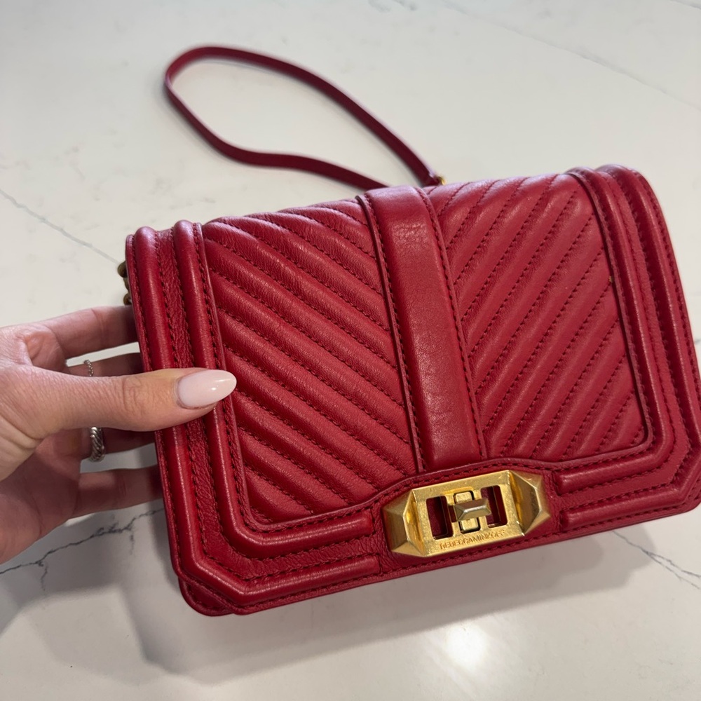 REBECCA MINKOFF BRAND NEW Red Quilted Leather Crossbody Bag